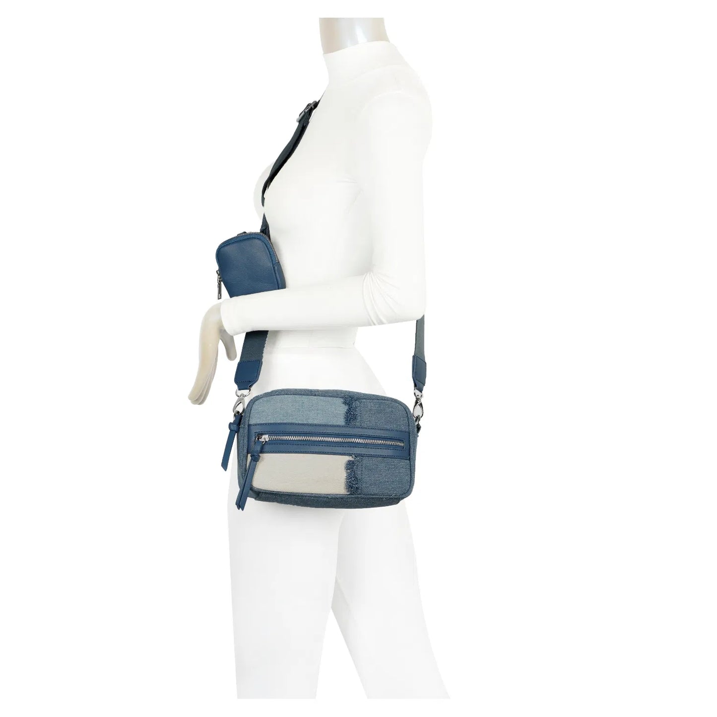 Denim Jeans Patches Crossbody Bag