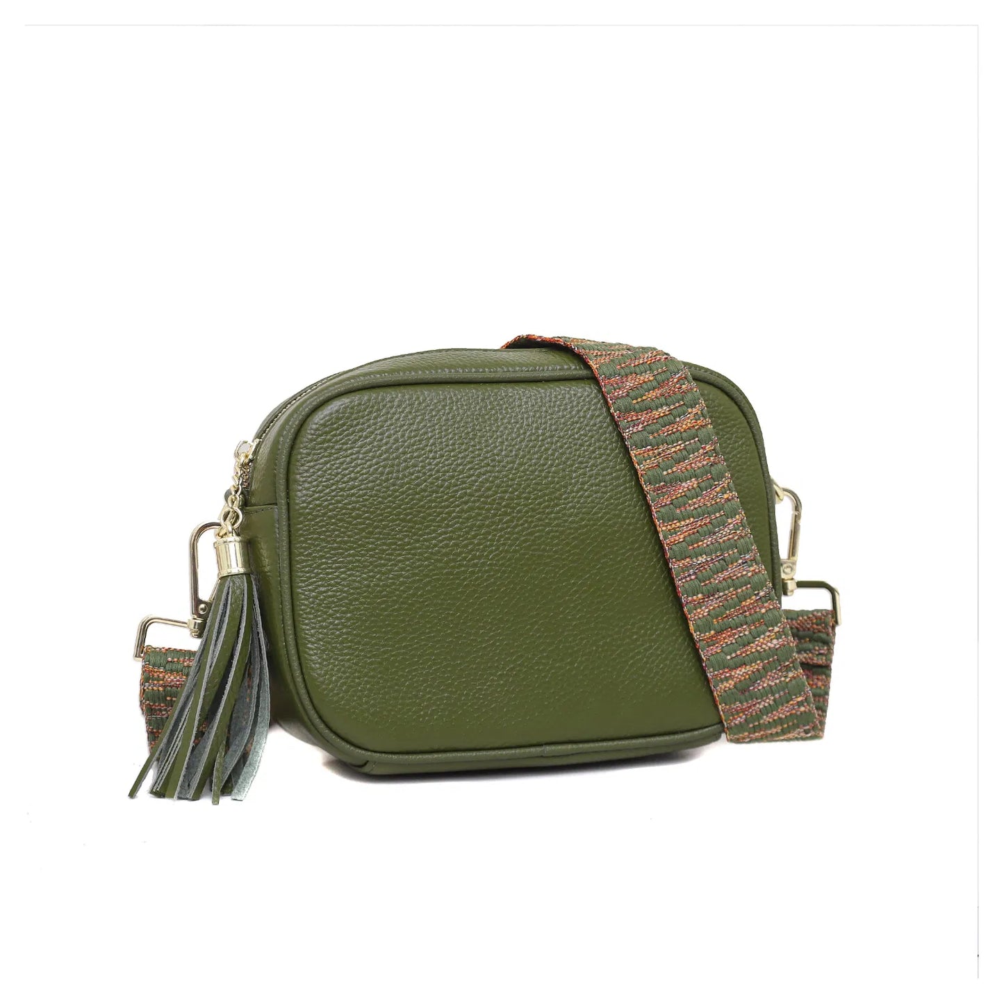 Leather Crossbody Bag With Gold Hardware And Matching Strap Choose From 6 Colours