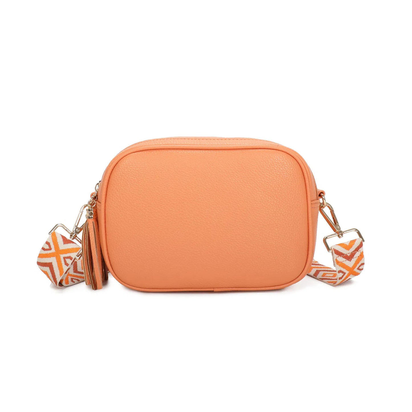 Orange Double zip Crossbody Bag