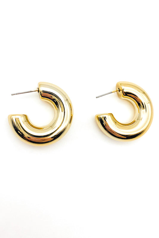 Gold Chunky Half Hoop Earrings