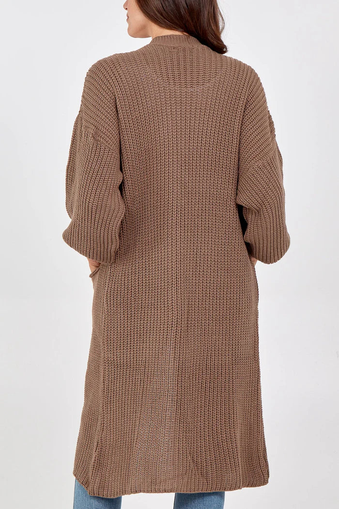 Toffee Long Knitted Cardigan