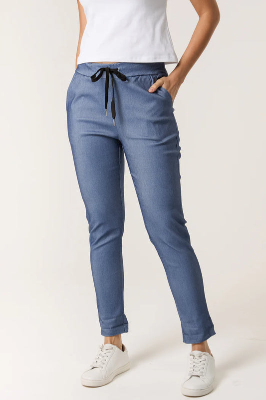 Denim Black Cord Magic Trousers