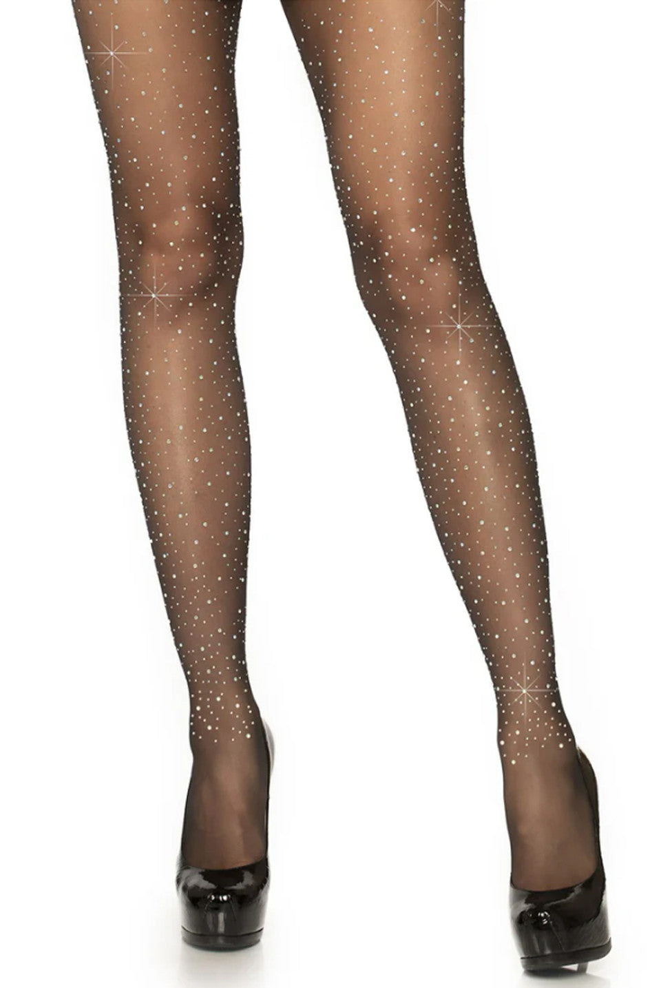 Black Iridescent Embellished Tights