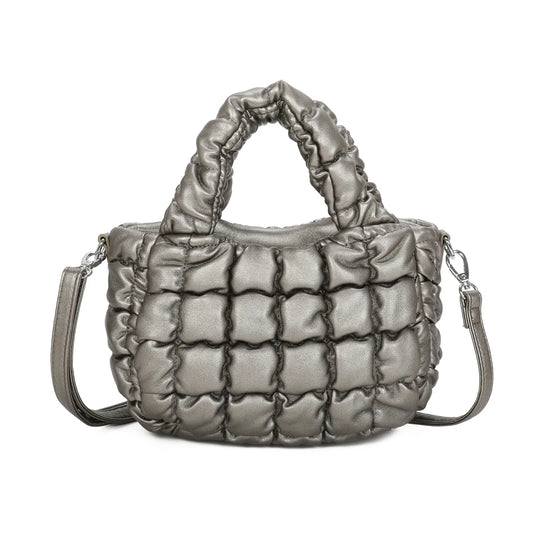 Silver Quilted Grab Bag