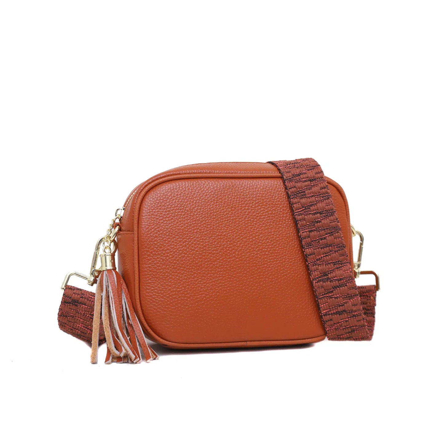 Leather Crossbody Bag With Gold Hardware And Matching Strap Choose From 6 Colours