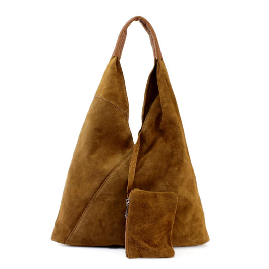 Brown Suede Shoulder Bag