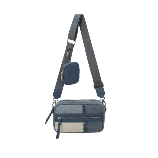 Denim Jeans Patches Crossbody Bag