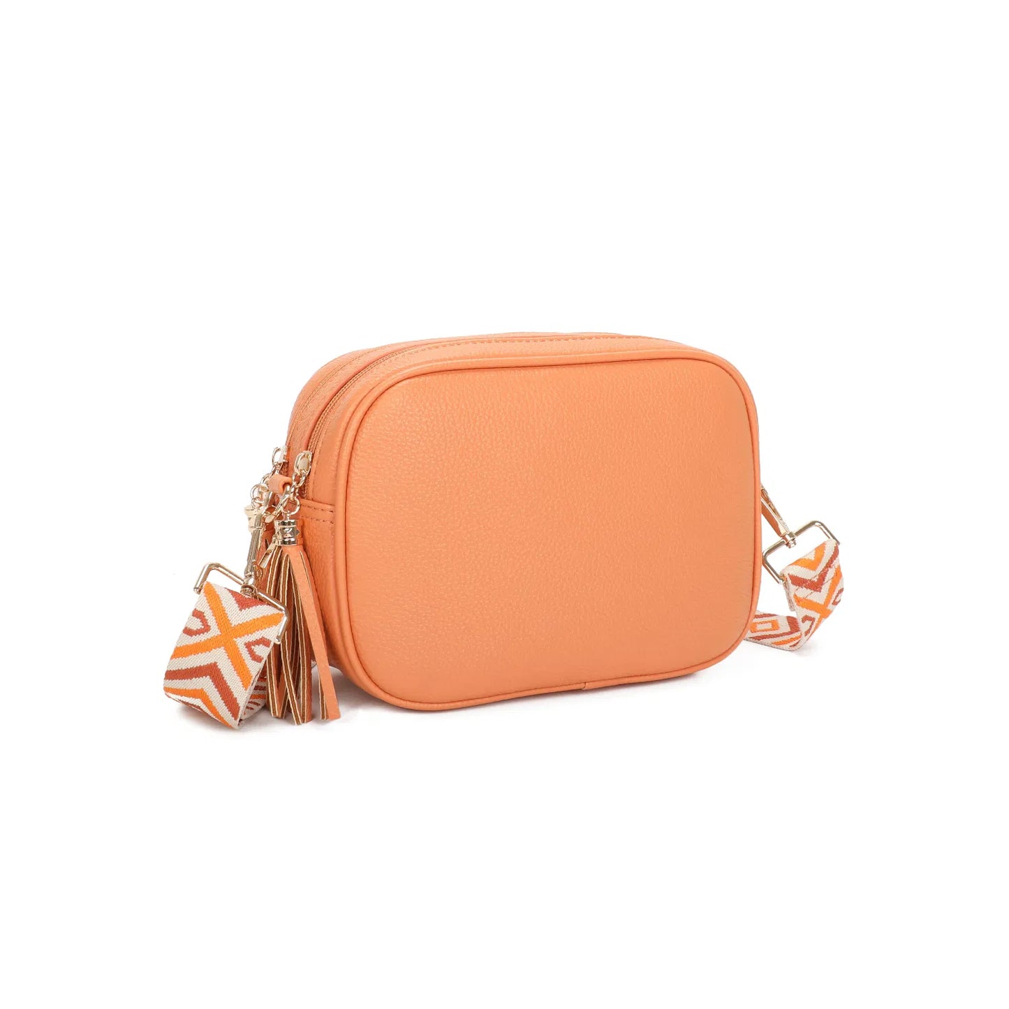 Orange Double zip Crossbody Bag