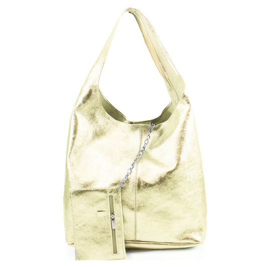 Metallic Leather Large Shoulder Bag Choose From 3 Colours