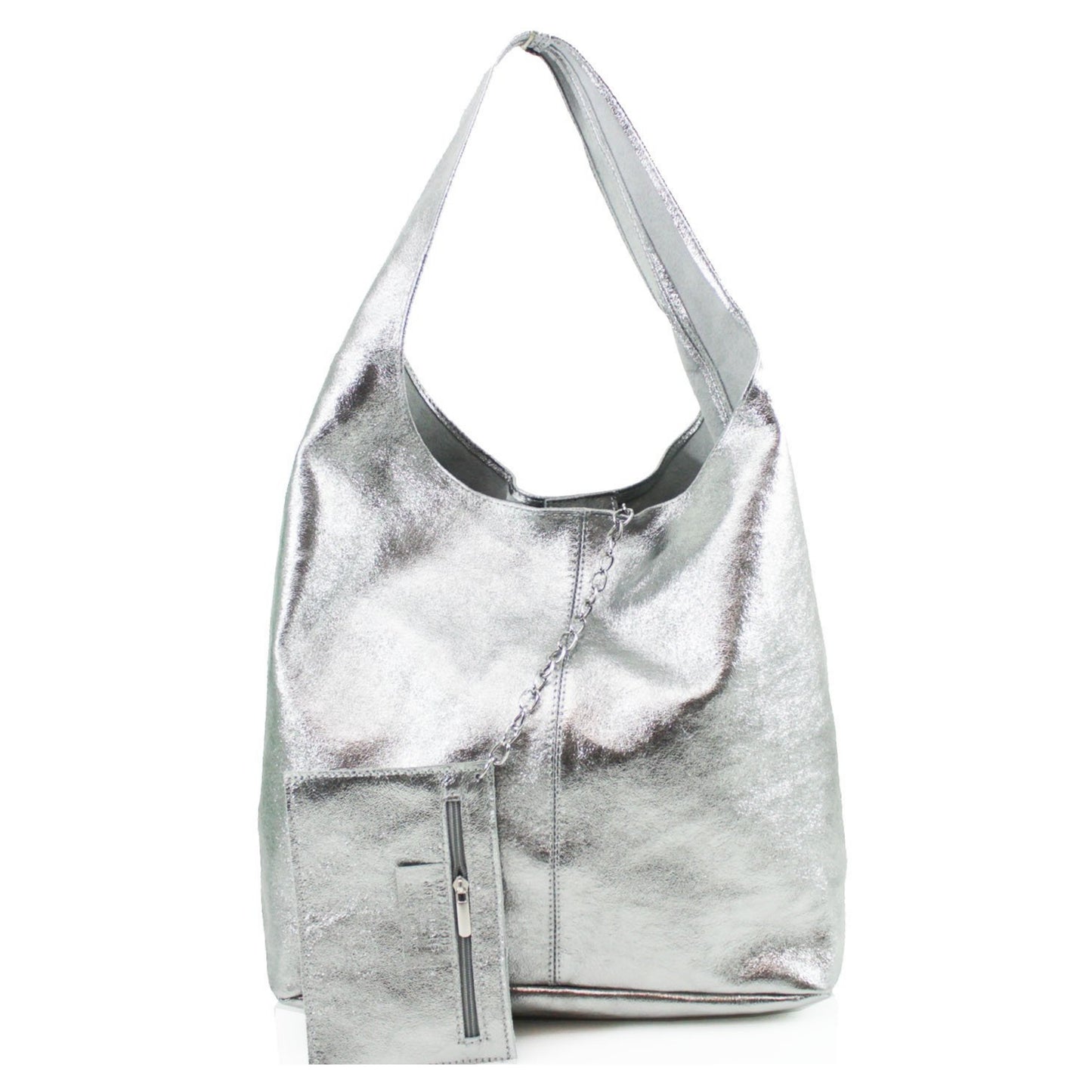 Metallic Leather Large Shoulder Bag Choose From 3 Colours