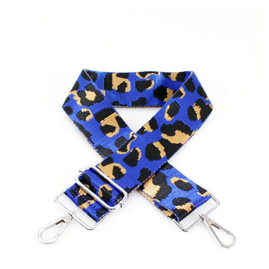 Canvas Strap- Royal Blue Cheetah