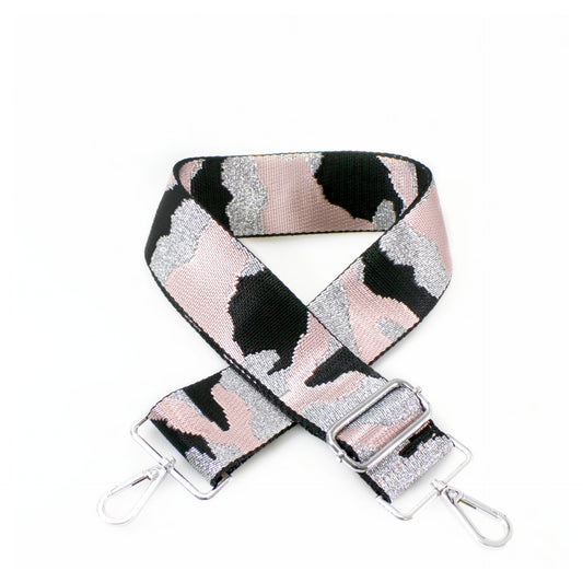 Canvas Strap- Pink Silver Camo Print