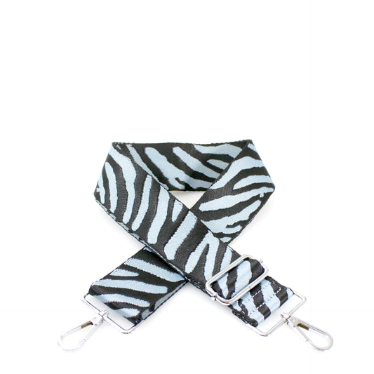 Canvas Strap- Light Blue Zebra