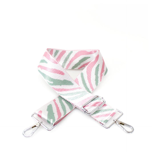 Canvas Strap- Pink & Green Zebra